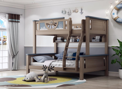 Double bunk bed Children Youth Room Furniture Wood Bunk High Bed Double Beds